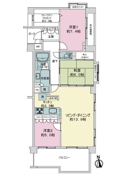 中古マンション 東京都足立区興野２丁目 日暮里・舎人ライナー高野駅 5,480万円