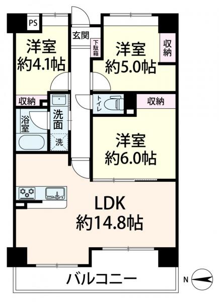 中古マンション 東大阪市岩田町３丁目12-24 近鉄難波・奈良線若江岩田駅 2,799万円