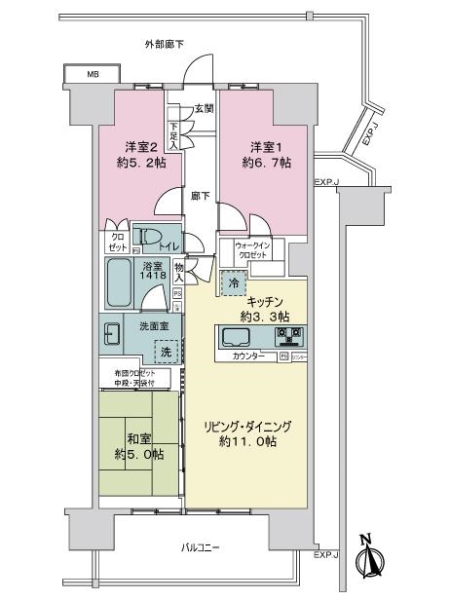 中古マンション 東京都足立区新田１丁目 南北線王子神谷駅 5,380万円