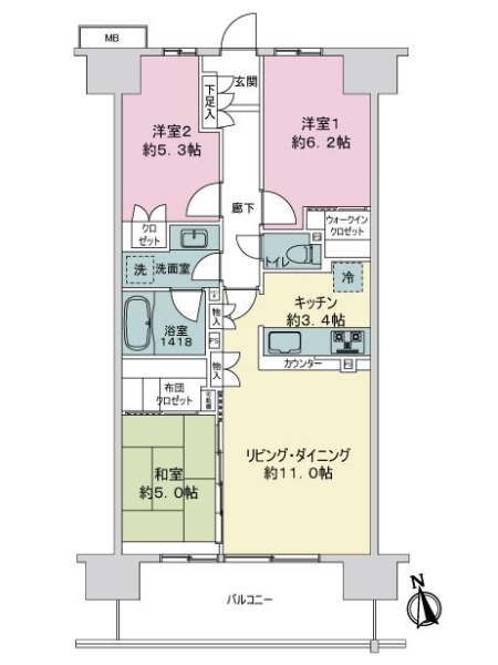 中古マンション 東京都足立区新田１丁目 南北線王子神谷駅 6,280万円