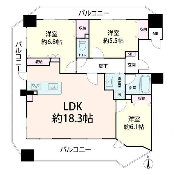 中古マンション 大阪市北区長柄西２丁目 大阪メトロ谷町線天神橋筋六丁目駅 6,799万円