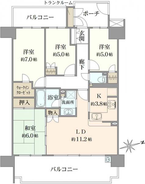 中古マンション 東京都練馬区東大泉２丁目 西武豊島線大泉学園駅 7,250万円