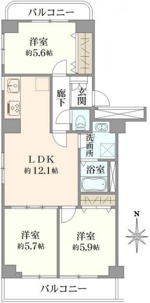 中古マンション 東京都調布市国領町１丁目 京王競馬場線国領駅 2,750万円
