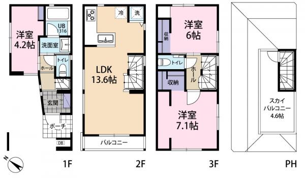 新築戸建 渋谷区笹塚３丁目 京王線笹塚駅 1億480万円