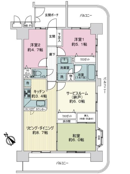 中古マンション 兵庫県明石市硯町２丁目 山陽電鉄本線西新町駅 2,280万円