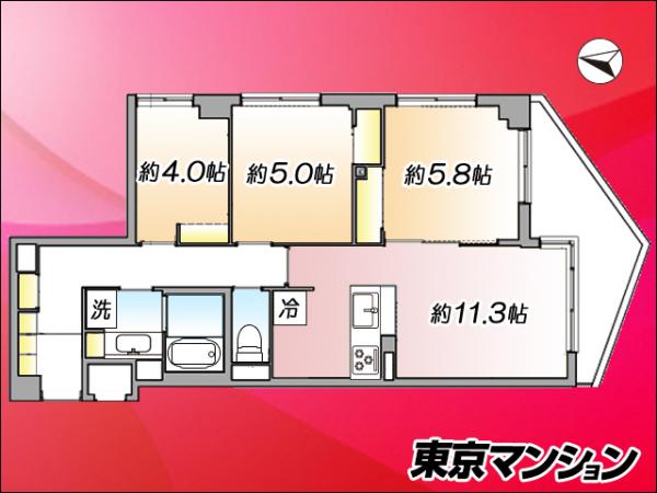 中古マンション 世田谷区奥沢１丁目5-23 東急目黒線奥沢駅 8,280万円