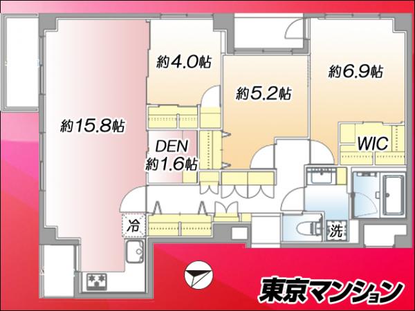 朝日プラザ代々木山手 間取り図