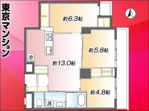 中古マンション 渋谷区代々木４丁目 京王線初台駅 7,680万円