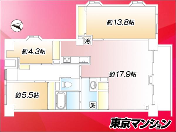 中古マンション 江戸川区本一色１丁目24-16 JR総武本線新小岩駅 4,680万円