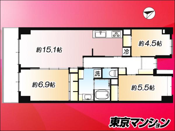 中古マンション 北区岩淵町 南北線赤羽岩淵駅 6,790万円