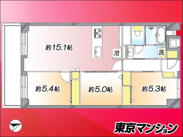 中古マンション 江戸川区西葛西５丁目 東西線西葛西駅 4,980万円