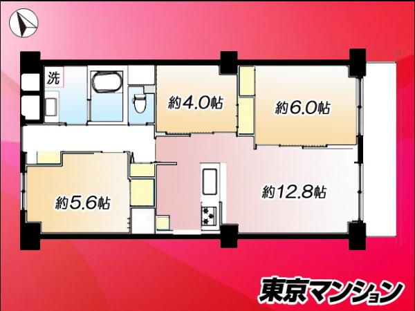 メガロン仲六郷 間取り図