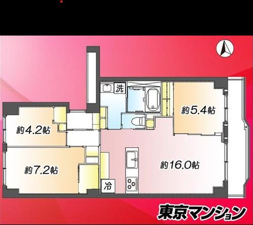 光が丘パークタウンゆりの木通り南１号棟 間取り図