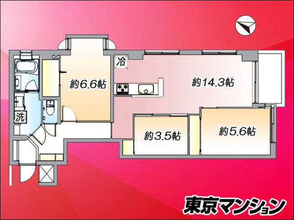 中古マンション 目黒区中央町２丁目6-8 東急東横線学芸大学駅 5,980万円