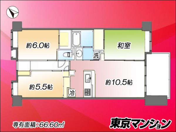 中古マンション 足立区千住橋戸町 京成本線千住大橋駅 5,680万円