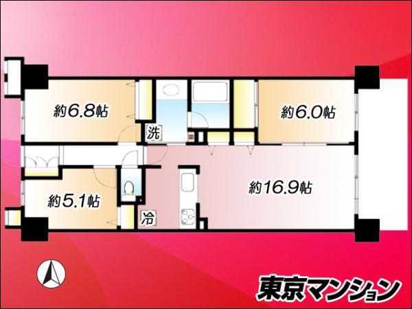 中古マンション 江東区亀戸９丁目12-17 都営新宿線東大島駅 6,980万円