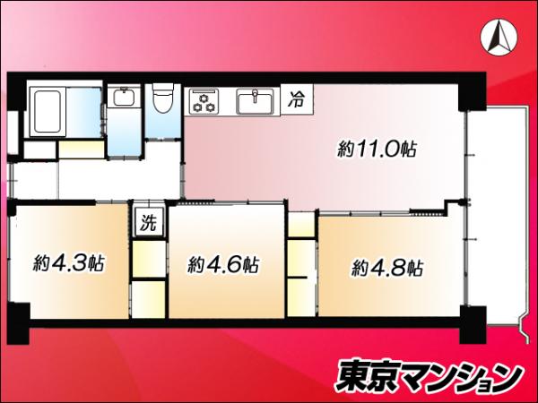 中銀城北パークマンシオン 間取り図