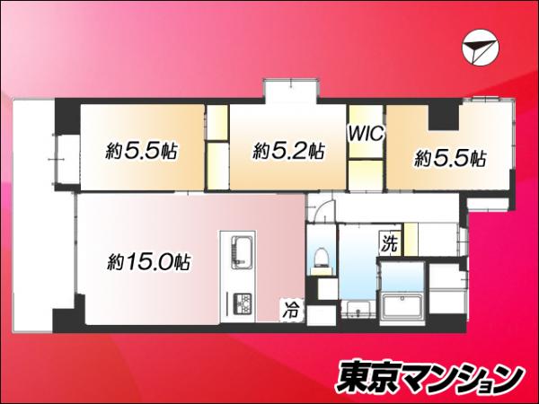 中古マンション 江戸川区中央３丁目12-18 JR中央・総武線新小岩駅 4,390万円