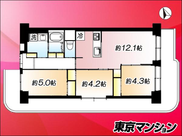 中古マンション 江東区亀戸９丁目 東武亀戸線亀戸水神駅 4,390万円