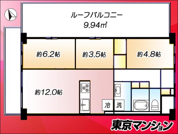 マンハイム第二西大島 間取り図