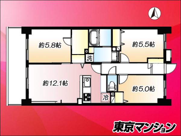 中古マンション 墨田区立花５丁目 東武亀戸線小村井駅 6,499万円