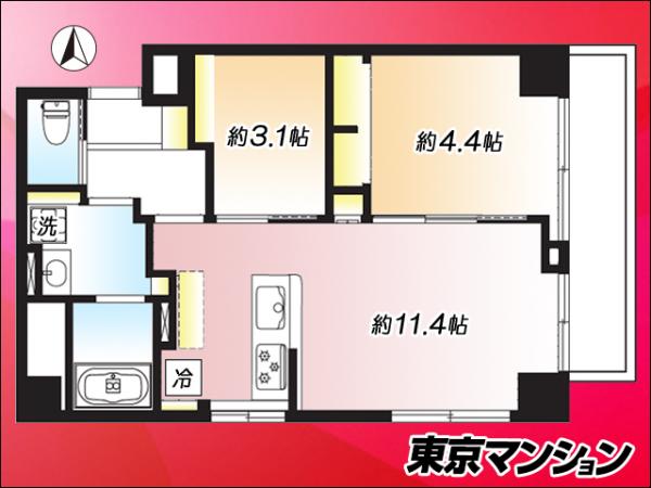 中古マンション 江東区扇橋１丁目 半蔵門線住吉駅 3,780万円