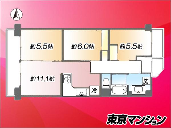 中古マンション 江東区東砂８丁目6-2 東西線南砂町駅 3,830万円