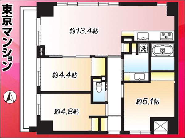 中古マンション 新宿区中落合３丁目15-19 都営大江戸線落合南長崎駅 8,680万円