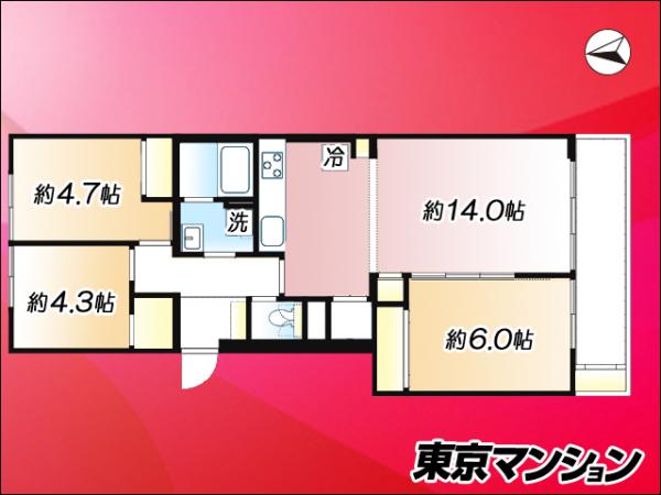 中古マンション 調布市柴崎２丁目13-3 京王線つつじヶ丘駅 2,898万円