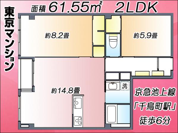 中古マンション 大田区久が原５丁目33-24 東急池上線千鳥町駅 3,580万円