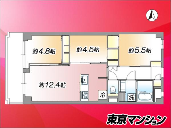 中古マンション 江東区東砂１丁目2-6 都営新宿線大島駅 5,180万円
