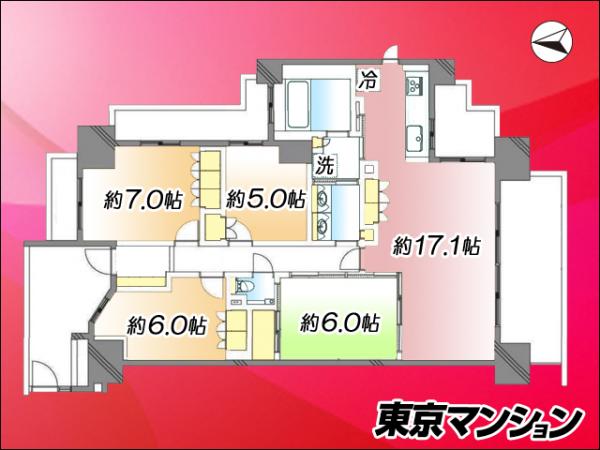 中古マンション 江東区亀戸９丁目14-15 都営新宿線東大島駅 9,280万円