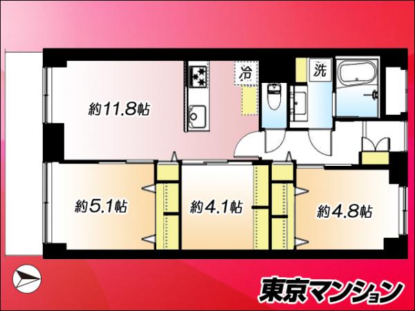 中古マンション 墨田区立川２丁目10-7 都営新宿線森下駅 6,999万円