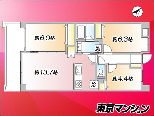 中古マンション 台東区橋場１丁目 日比谷線南千住駅 5,780万円