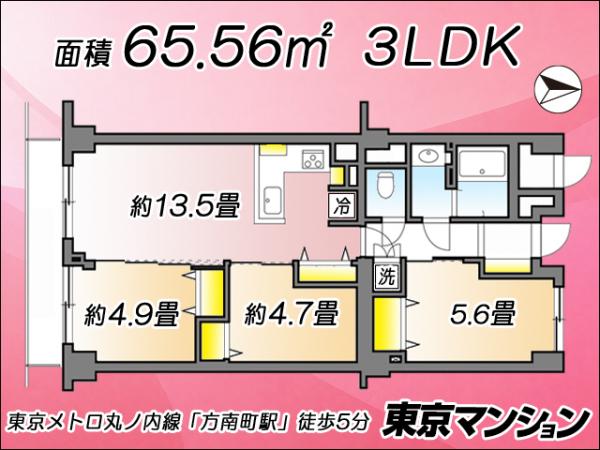 中古マンション 杉並区堀ノ内１丁目8-34 丸の内方南支線方南町駅 5,850万円