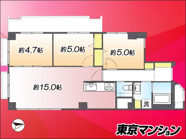 中古マンション 世田谷区弦巻５丁目 東急田園都市線桜新町駅 6,980万円