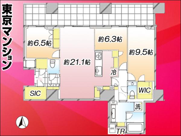 中古マンション 港区三田１丁目4-60 都営大江戸線麻布十番駅 8億5,000万円