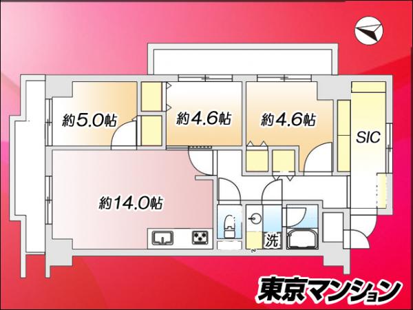 中古マンション 江東区北砂３丁目5-41 都営新宿線西大島駅 5,298万円