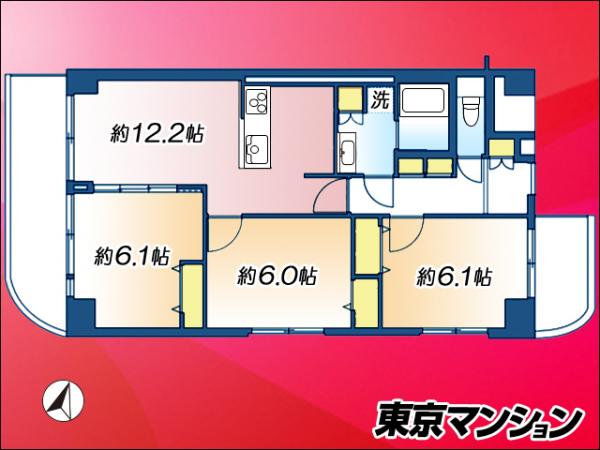 中古マンション 江東区北砂３丁目5-2 都営新宿線西大島駅 4,980万円