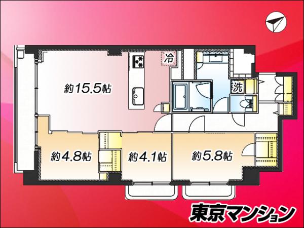 中古マンション 武蔵野市緑町２丁目 JR中央・総武線三鷹駅 5,399万円