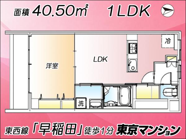 中古マンション 新宿区馬場下町60-1 東西線早稲田駅 4,490万円