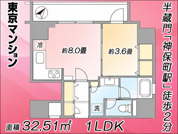 中古マンション 千代田区神田神保町１丁目18-2 半蔵門線神保町駅 6,800万円