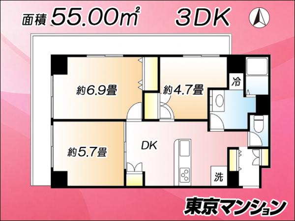 中古マンション 墨田区江東橋２丁目 JR中央・総武線錦糸町駅 4,780万円