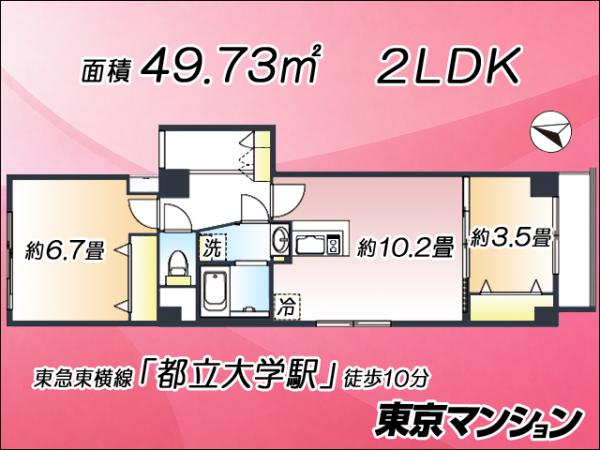 中古マンション 目黒区柿の木坂１丁目1-5 東急東横線都立大学駅 5,380万円