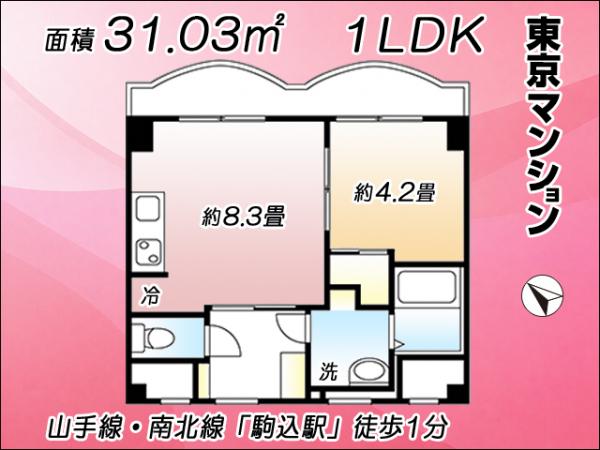 中古マンション 豊島区駒込１丁目34-2 JR山手線駒込駅 3,780万円
