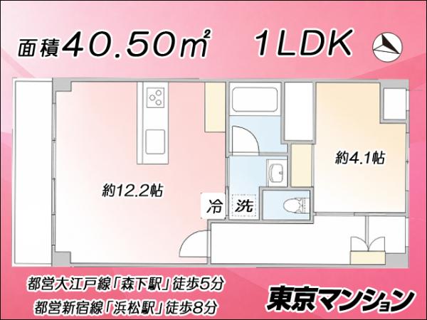 中古マンション 江東区新大橋１丁目5-4 都営大江戸線森下駅 4,499万円