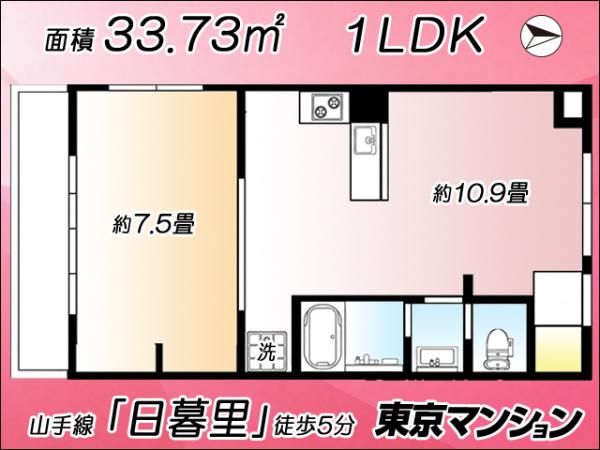 中古マンション 荒川区西日暮里２丁目 JR山手線日暮里駅 3,480万円