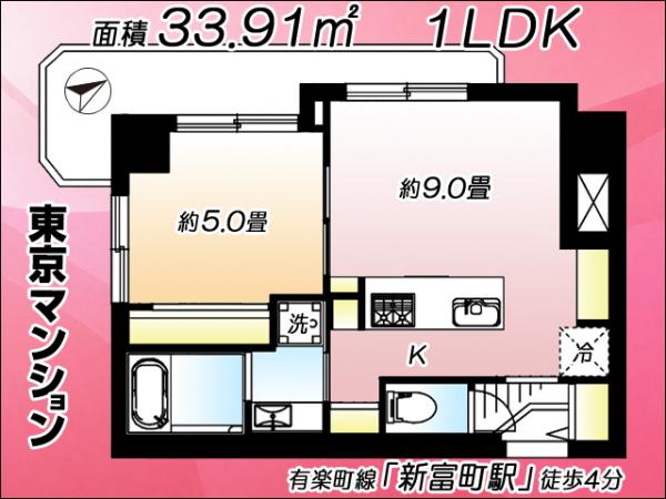 中古マンション 中央区明石町2-16 有楽町線新富町駅 4,880万円