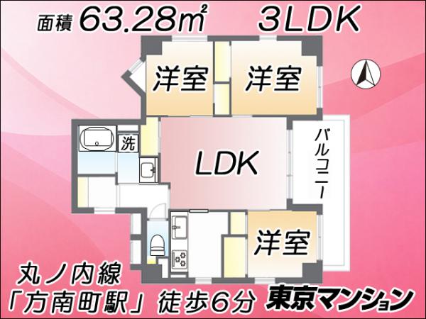中古マンション 中野区南台５丁目17-22 丸の内方南支線方南町駅 8,680万円