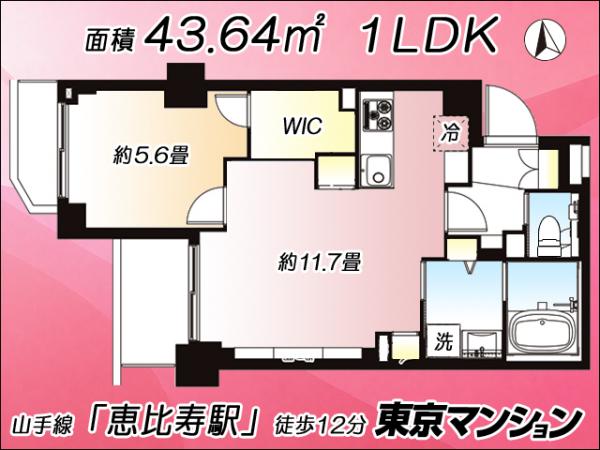 中古マンション 渋谷区恵比寿２丁目24-4 日比谷線広尾駅 1億1,000万円